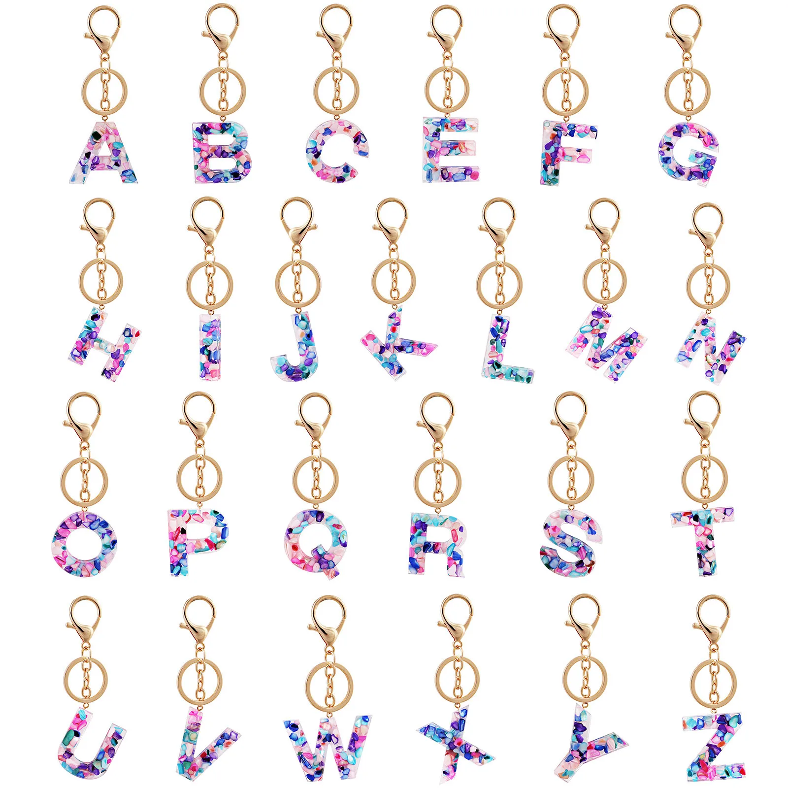

26 Creative Letter Colours Pendant Keychain Acrylic Translucent Valentine's Day Couple Gift бѬасле бѬасле Cheap Free Shipping